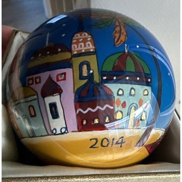 Hand-Painted Pier 1 Imports 2014 Bethlehem Wise Men Christmas Ornament In Gift B - Picture 5 of 5